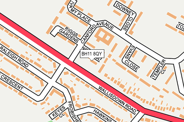 BH11 8QY map - OS OpenMap – Local (Ordnance Survey)