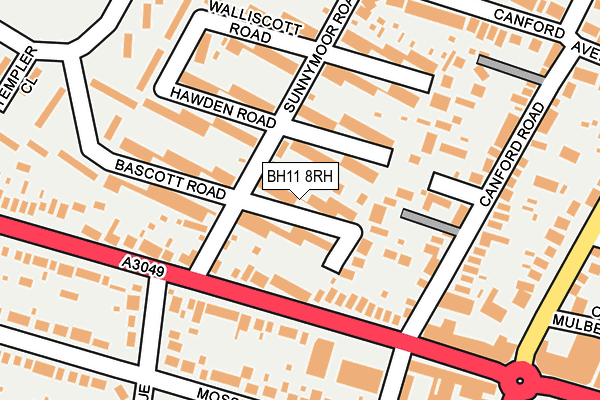 BH11 8RH map - OS OpenMap – Local (Ordnance Survey)