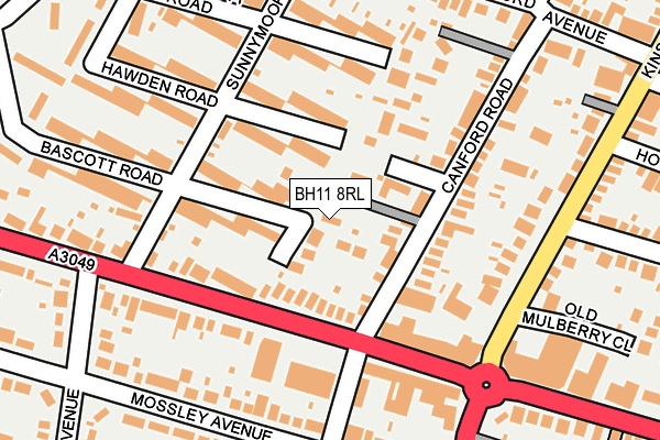 BH11 8RL map - OS OpenMap – Local (Ordnance Survey)
