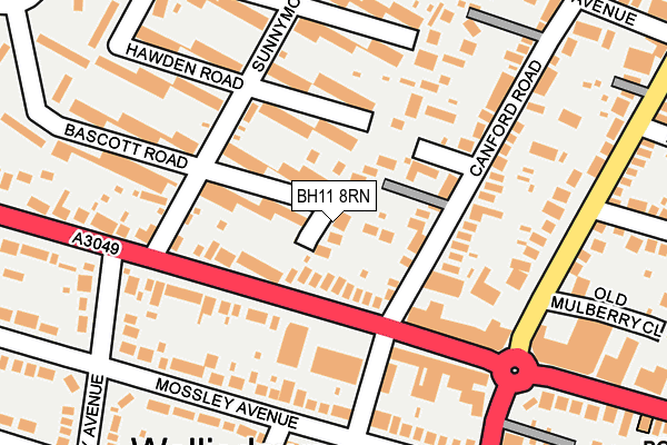 BH11 8RN map - OS OpenMap – Local (Ordnance Survey)
