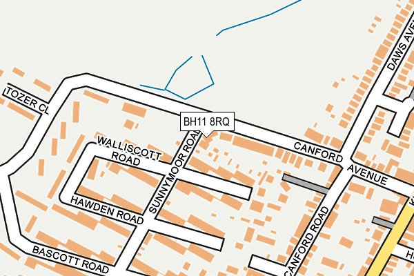BH11 8RQ map - OS OpenMap – Local (Ordnance Survey)