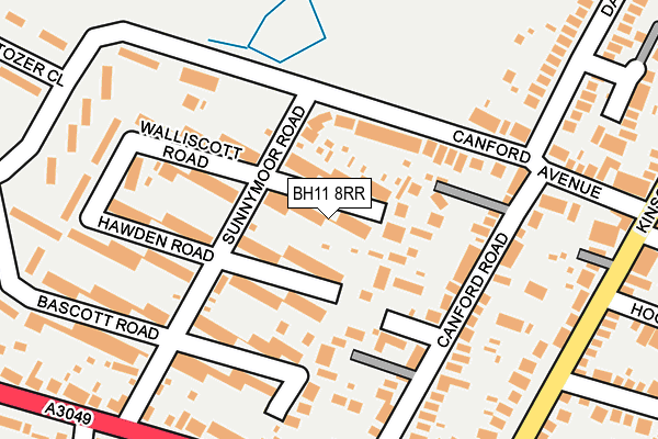 BH11 8RR map - OS OpenMap – Local (Ordnance Survey)