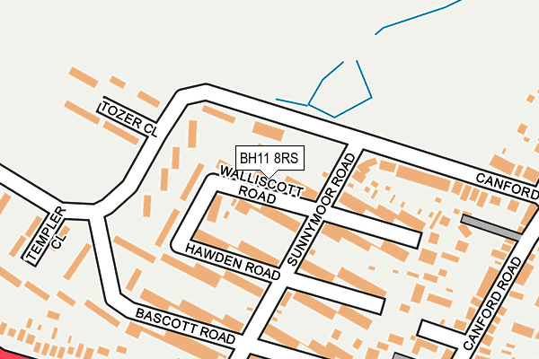 BH11 8RS map - OS OpenMap – Local (Ordnance Survey)