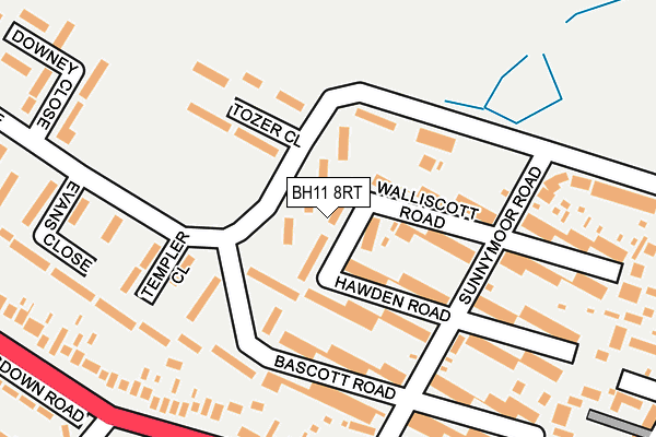 BH11 8RT map - OS OpenMap – Local (Ordnance Survey)