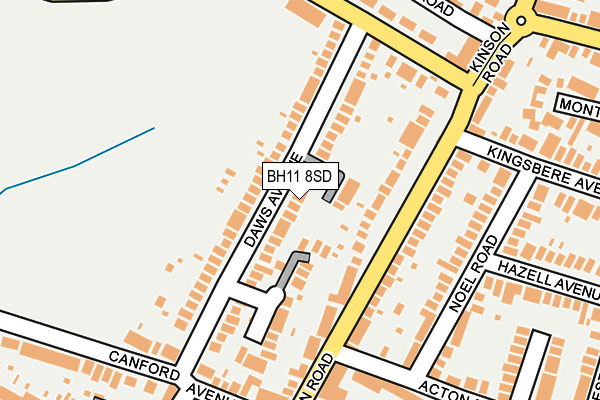 BH11 8SD map - OS OpenMap – Local (Ordnance Survey)