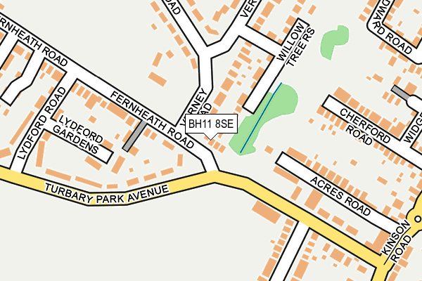 BH11 8SE map - OS OpenMap – Local (Ordnance Survey)