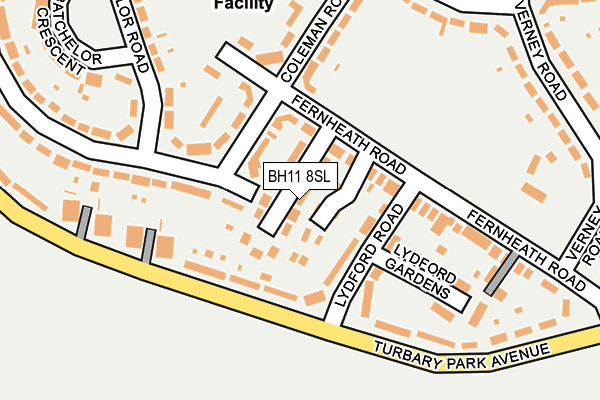 BH11 8SL map - OS OpenMap – Local (Ordnance Survey)
