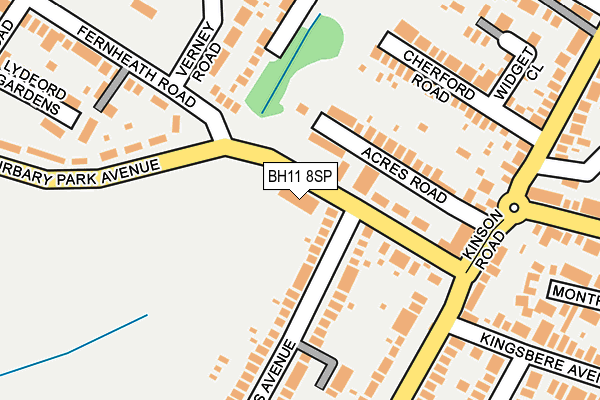 BH11 8SP map - OS OpenMap – Local (Ordnance Survey)
