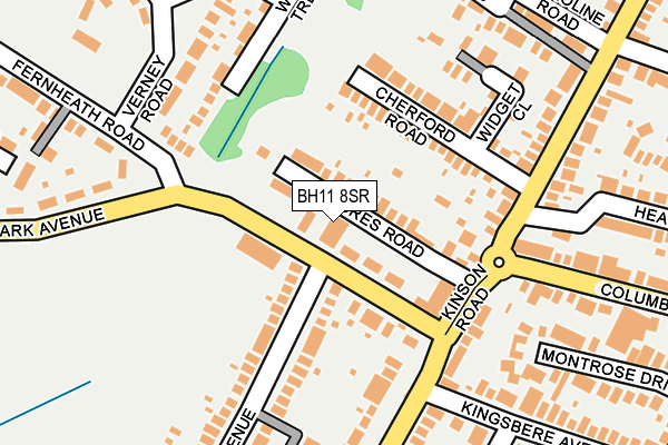 BH11 8SR map - OS OpenMap – Local (Ordnance Survey)