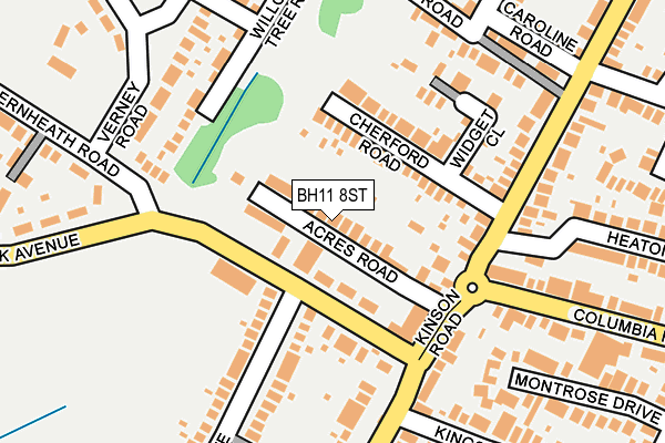 BH11 8ST map - OS OpenMap – Local (Ordnance Survey)