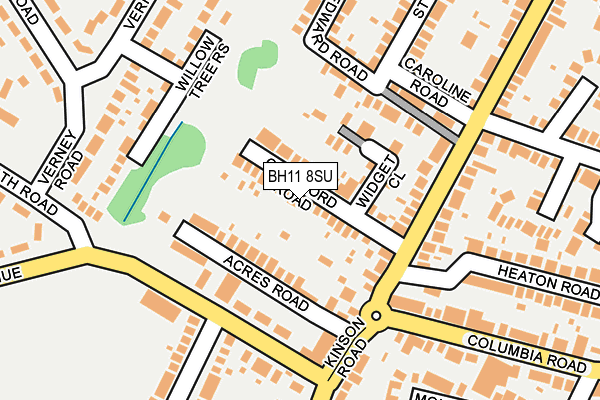 BH11 8SU map - OS OpenMap – Local (Ordnance Survey)