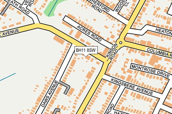 BH11 8SW map - OS OpenMap – Local (Ordnance Survey)