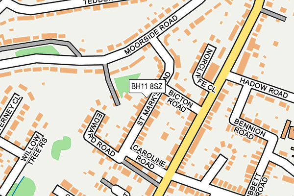 BH11 8SZ map - OS OpenMap – Local (Ordnance Survey)