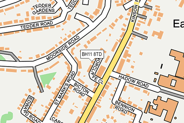 BH11 8TD map - OS OpenMap – Local (Ordnance Survey)
