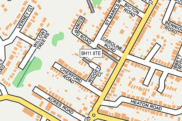 BH11 8TE map - OS OpenMap – Local (Ordnance Survey)