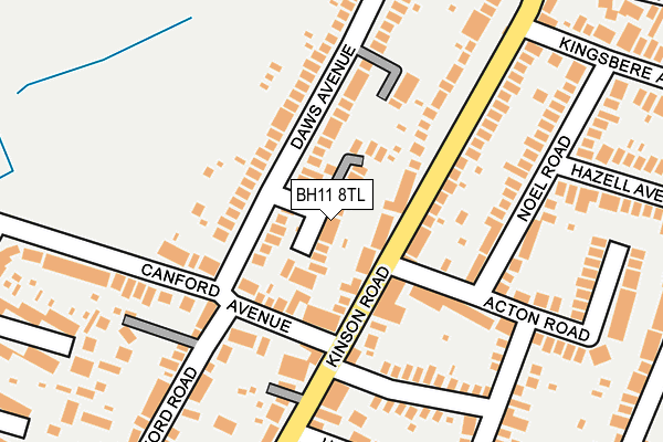 BH11 8TL map - OS OpenMap – Local (Ordnance Survey)