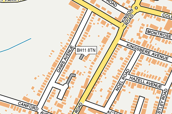 BH11 8TN map - OS OpenMap – Local (Ordnance Survey)