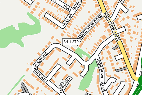 BH11 8TP map - OS OpenMap – Local (Ordnance Survey)