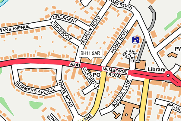 BH11 9AR map - OS OpenMap – Local (Ordnance Survey)