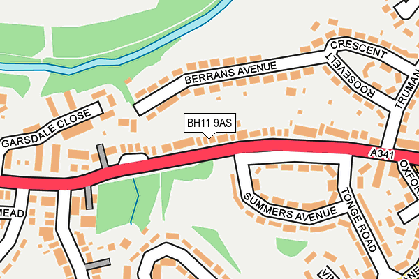 BH11 9AS map - OS OpenMap – Local (Ordnance Survey)