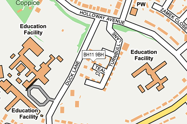 BH11 9BH map - OS OpenMap – Local (Ordnance Survey)