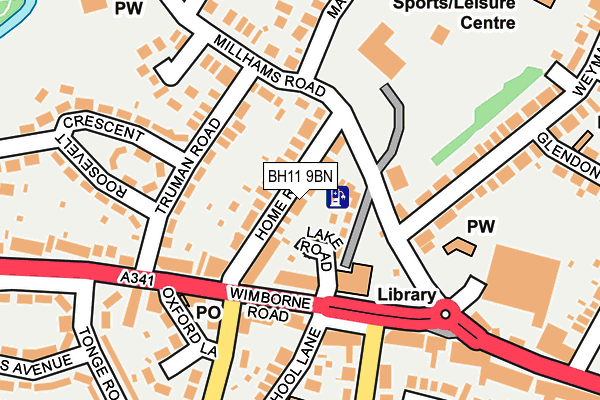 BH11 9BN map - OS OpenMap – Local (Ordnance Survey)