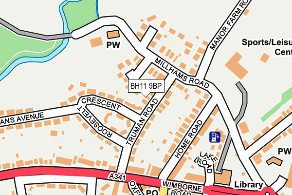 BH11 9BP map - OS OpenMap – Local (Ordnance Survey)