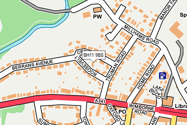 BH11 9BS map - OS OpenMap – Local (Ordnance Survey)