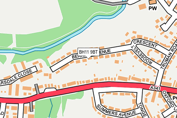 BH11 9BT map - OS OpenMap – Local (Ordnance Survey)