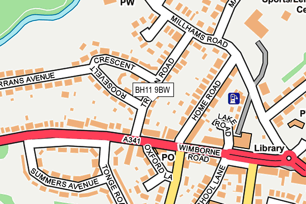 BH11 9BW map - OS OpenMap – Local (Ordnance Survey)