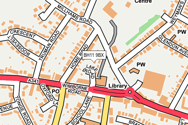 BH11 9BX map - OS OpenMap – Local (Ordnance Survey)