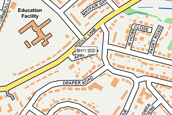 BH11 9DD map - OS OpenMap – Local (Ordnance Survey)