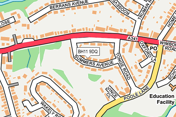 BH11 9DQ map - OS OpenMap – Local (Ordnance Survey)