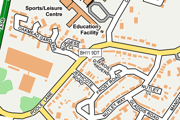 BH11 9DT map - OS OpenMap – Local (Ordnance Survey)