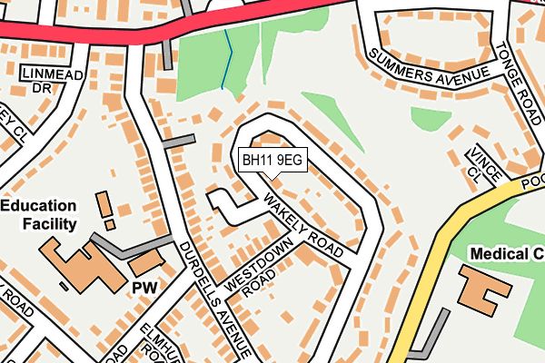 BH11 9EG map - OS OpenMap – Local (Ordnance Survey)
