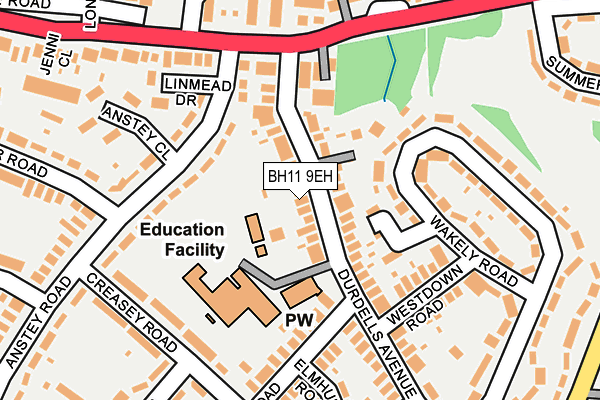 BH11 9EH map - OS OpenMap – Local (Ordnance Survey)