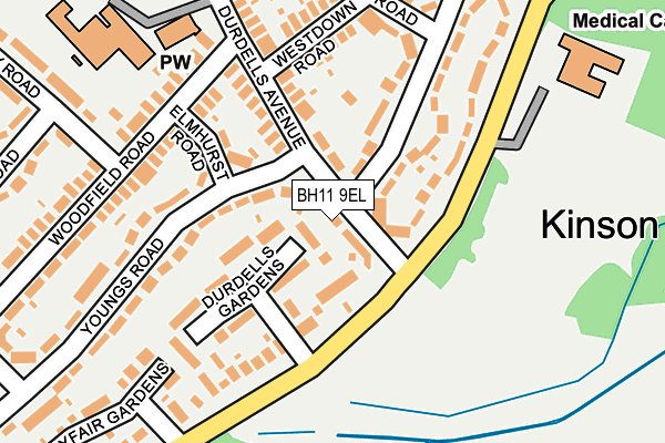 BH11 9EL map - OS OpenMap – Local (Ordnance Survey)