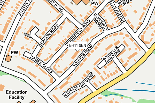 BH11 9EN map - OS OpenMap – Local (Ordnance Survey)