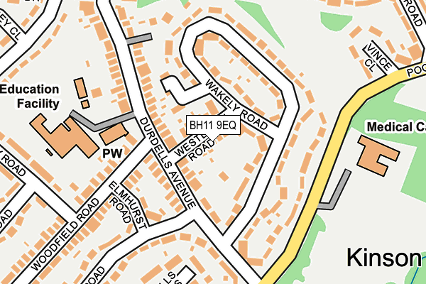 BH11 9EQ map - OS OpenMap – Local (Ordnance Survey)