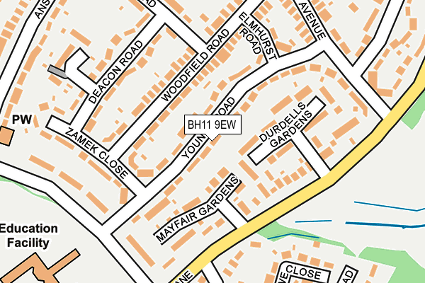 BH11 9EW map - OS OpenMap – Local (Ordnance Survey)