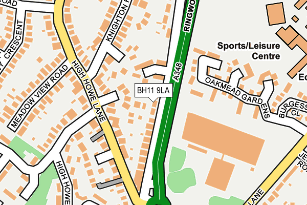 BH11 9LA map - OS OpenMap – Local (Ordnance Survey)