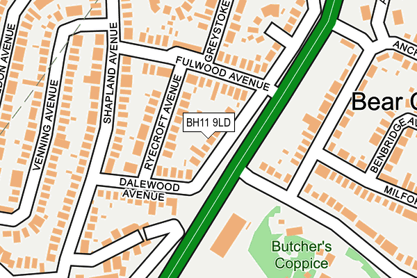 BH11 9LD map - OS OpenMap – Local (Ordnance Survey)