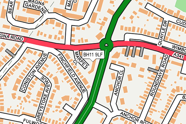 BH11 9LF map - OS OpenMap – Local (Ordnance Survey)