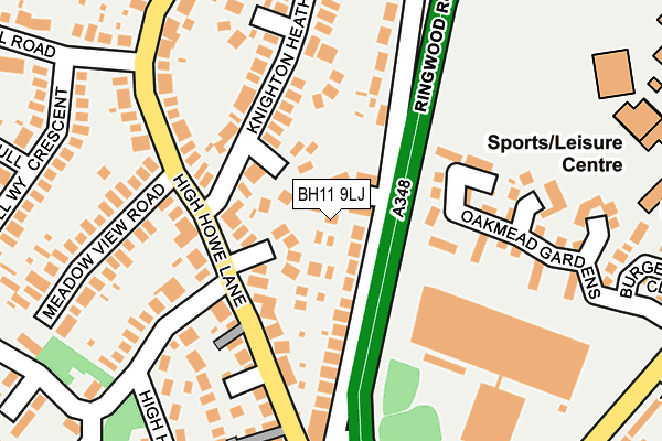 BH11 9LJ map - OS OpenMap – Local (Ordnance Survey)