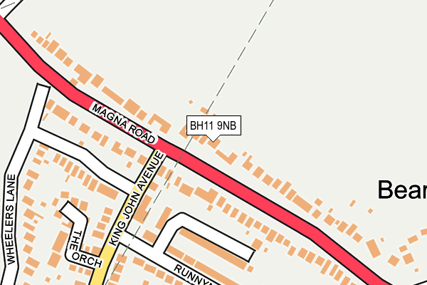 BH11 9NB map - OS OpenMap – Local (Ordnance Survey)