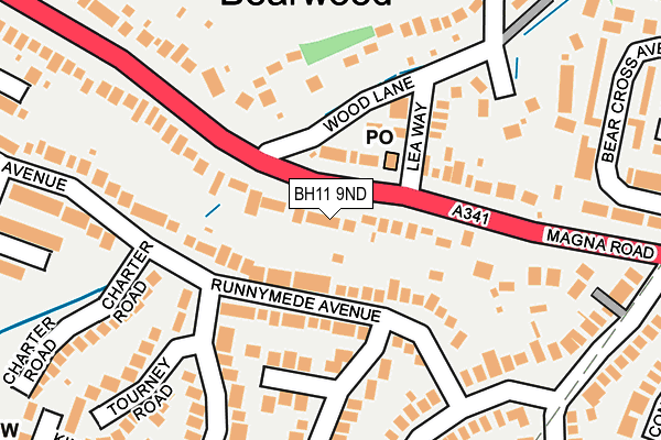 BH11 9ND map - OS OpenMap – Local (Ordnance Survey)