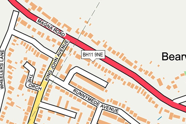 BH11 9NE map - OS OpenMap – Local (Ordnance Survey)