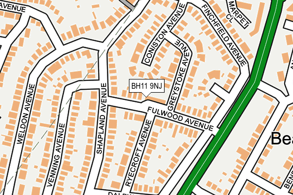 BH11 9NJ map - OS OpenMap – Local (Ordnance Survey)