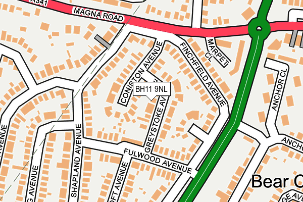 BH11 9NL map - OS OpenMap – Local (Ordnance Survey)