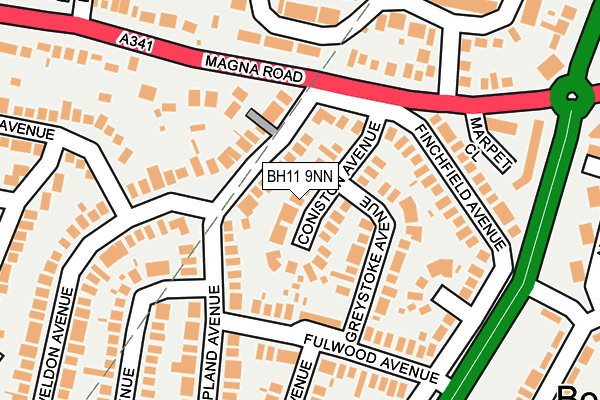 BH11 9NN map - OS OpenMap – Local (Ordnance Survey)